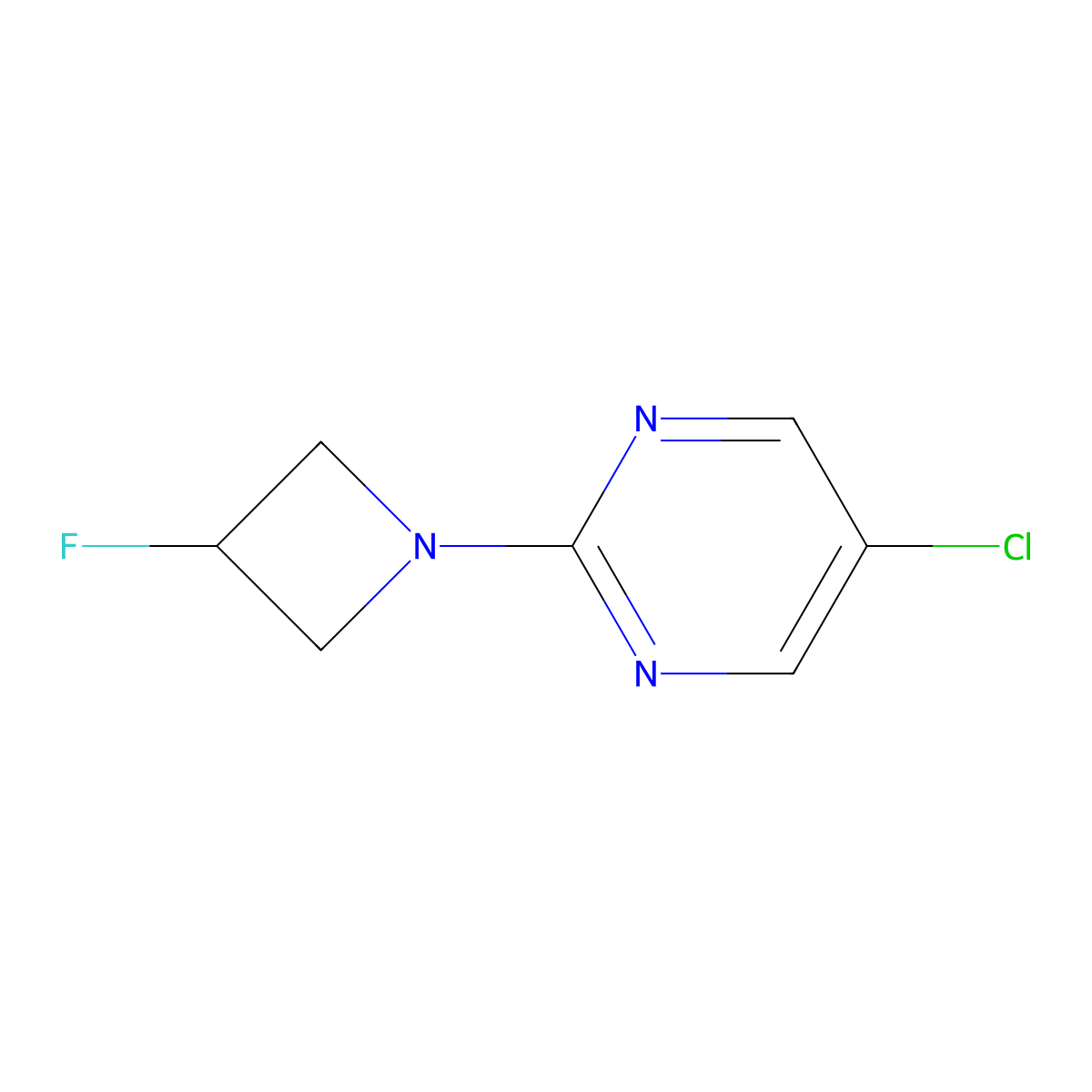5-Chloro-2-(3-fluoroazetidin-1-yl)pyrimidine molecular structure, CAS 1863364-62-8
