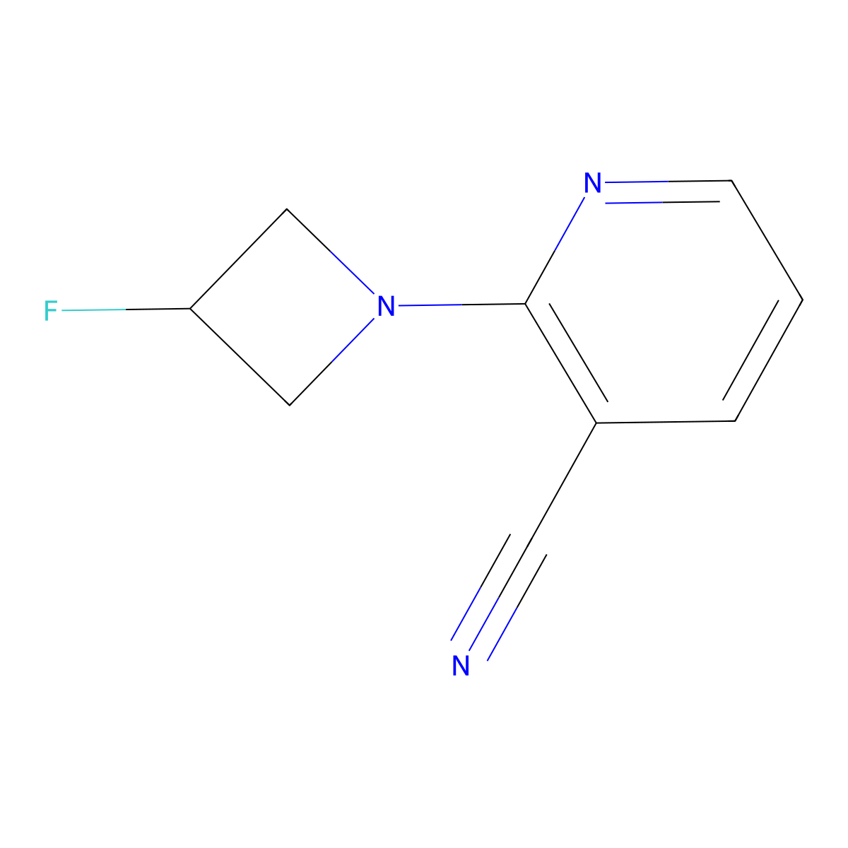 2-(3-Fluoroazetidin-1-yl)pyridine-3-carbonitrile molecular structure, CAS 1863368-37-9