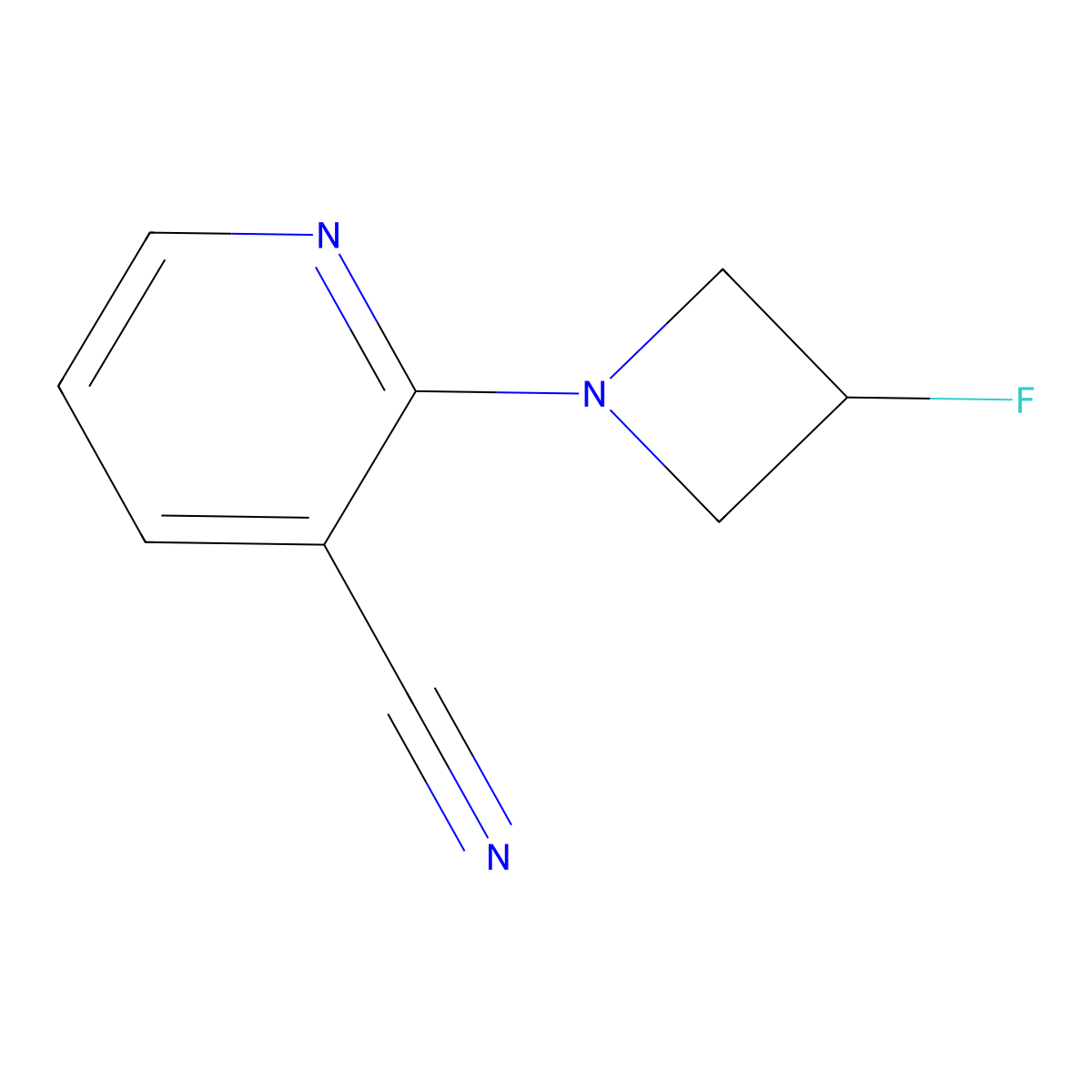 2-(3-Fluoroazetidin-1-yl)pyridine-3-carbonitrile molecular structure, CAS 1863368-37-9