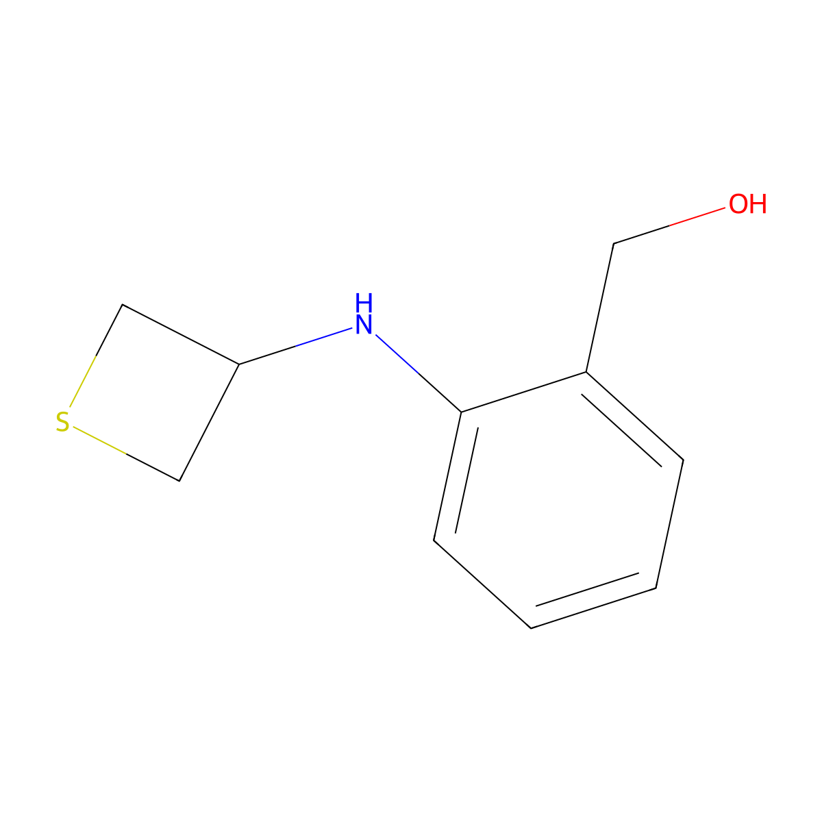 (2-(Thietan-3-ylamino)phenyl)methanol molecular structure, CAS 1863378-96-4