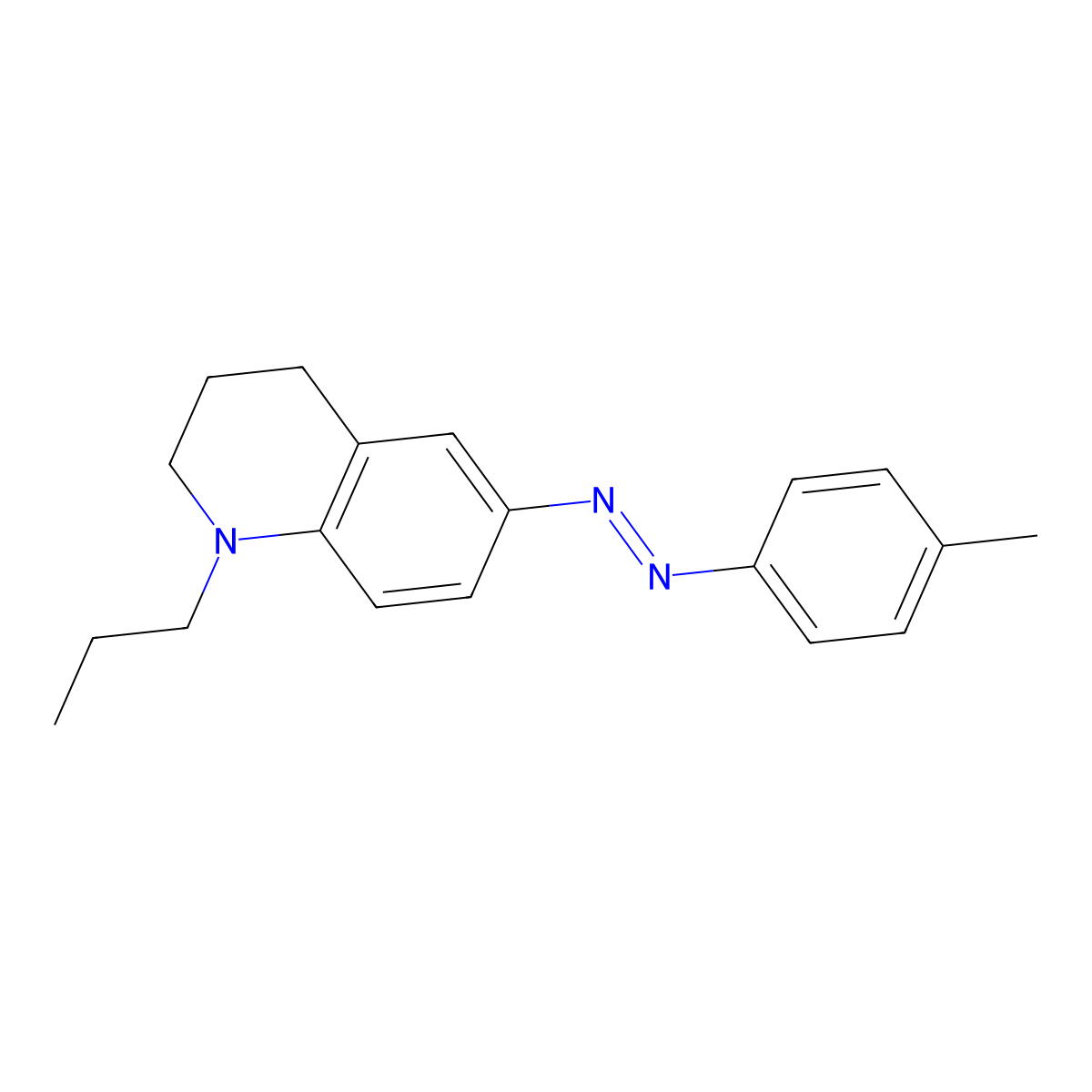 (4-methylphenyl)-(1-propyl-3,4-dihydro-2H-quinolin-6-yl)diazene molecular structure, CAS 186338-24-9