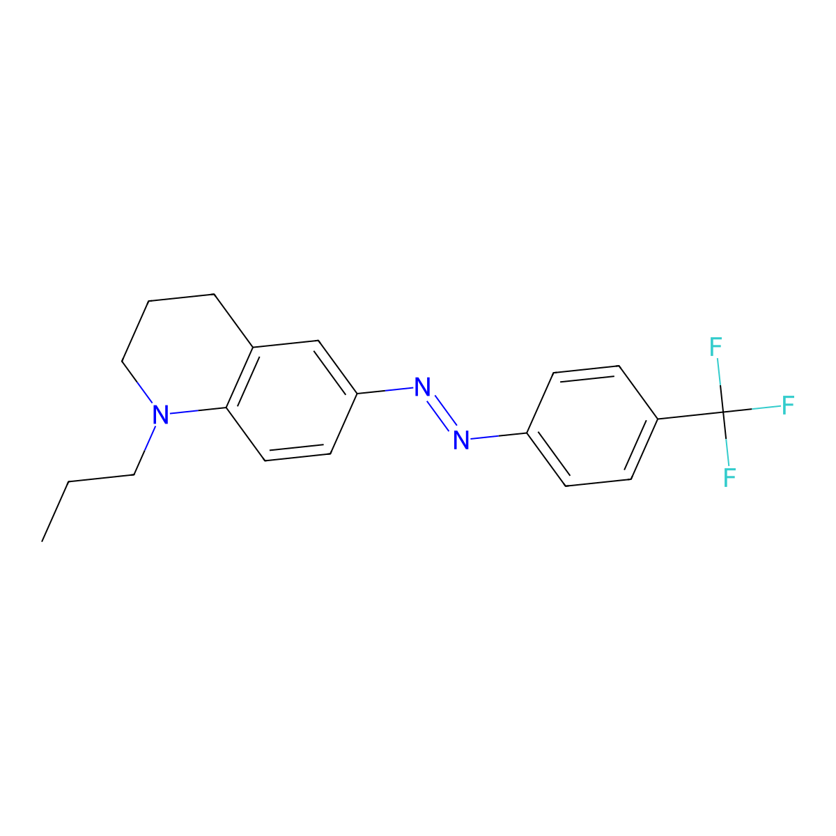 (1-propyl-3,4-dihydro-2H-quinolin-6-yl)-[4-(trifluoromethyl)phenyl]diazene molecular structure, CAS 186338-27-2
