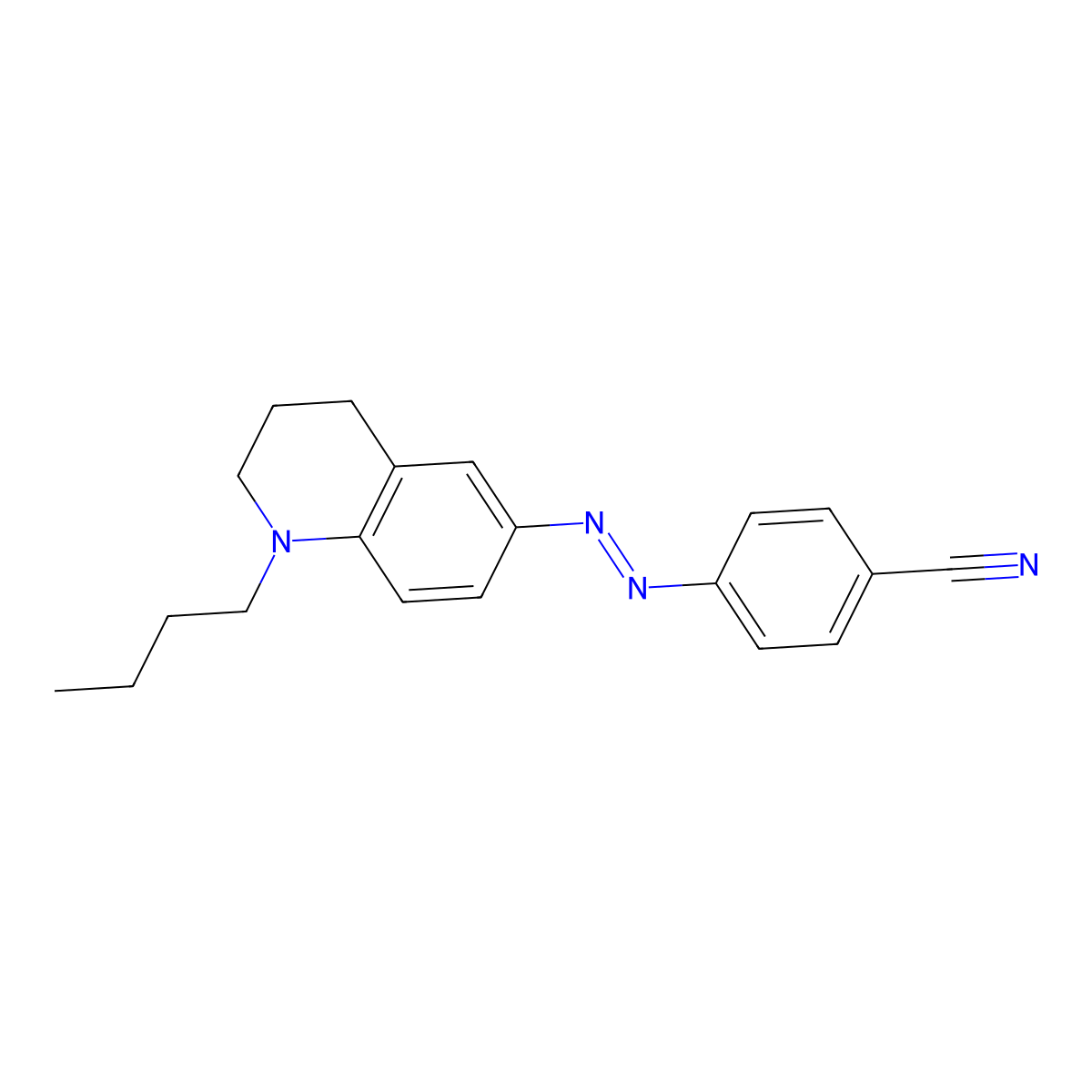 4-[(1-butyl-3,4-dihydro-2H-quinolin-6-yl)diazenyl]benzonitrile molecular structure, CAS 186338-37-4