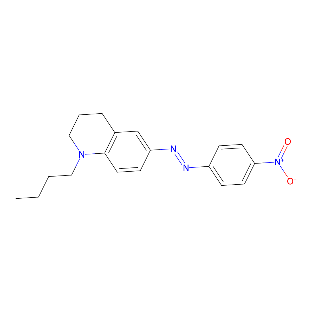 (1-butyl-3,4-dihydro-2H-quinolin-6-yl)-(4-nitrophenyl)diazene molecular structure, CAS 186338-38-5