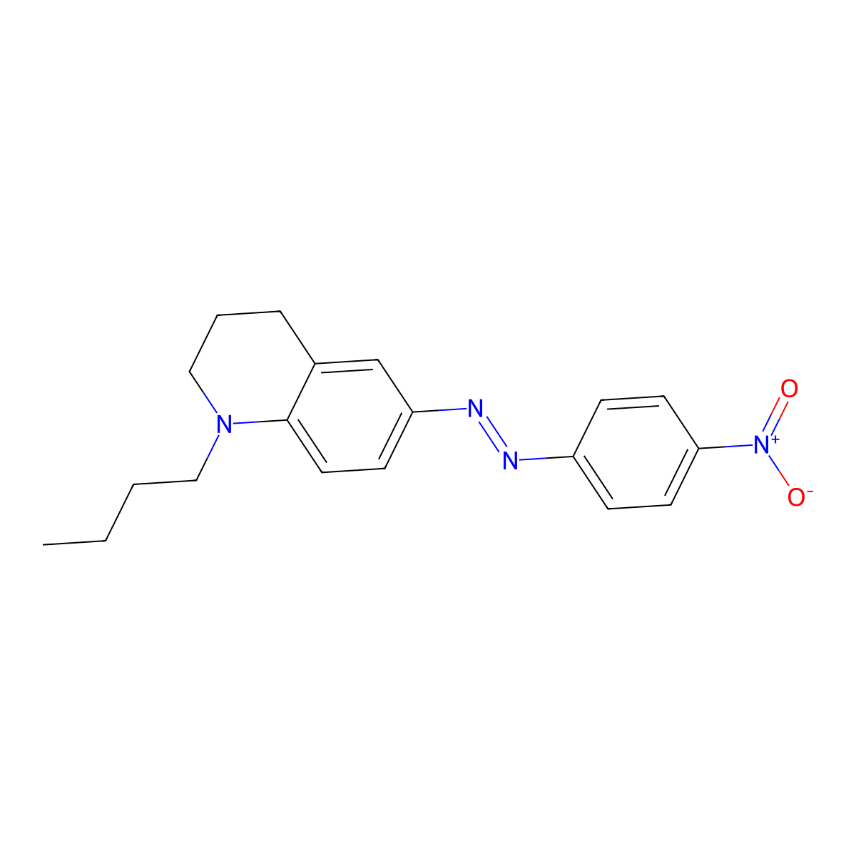 (1-butyl-3,4-dihydro-2H-quinolin-6-yl)-(4-nitrophenyl)diazene molecular structure, CAS 186338-38-5