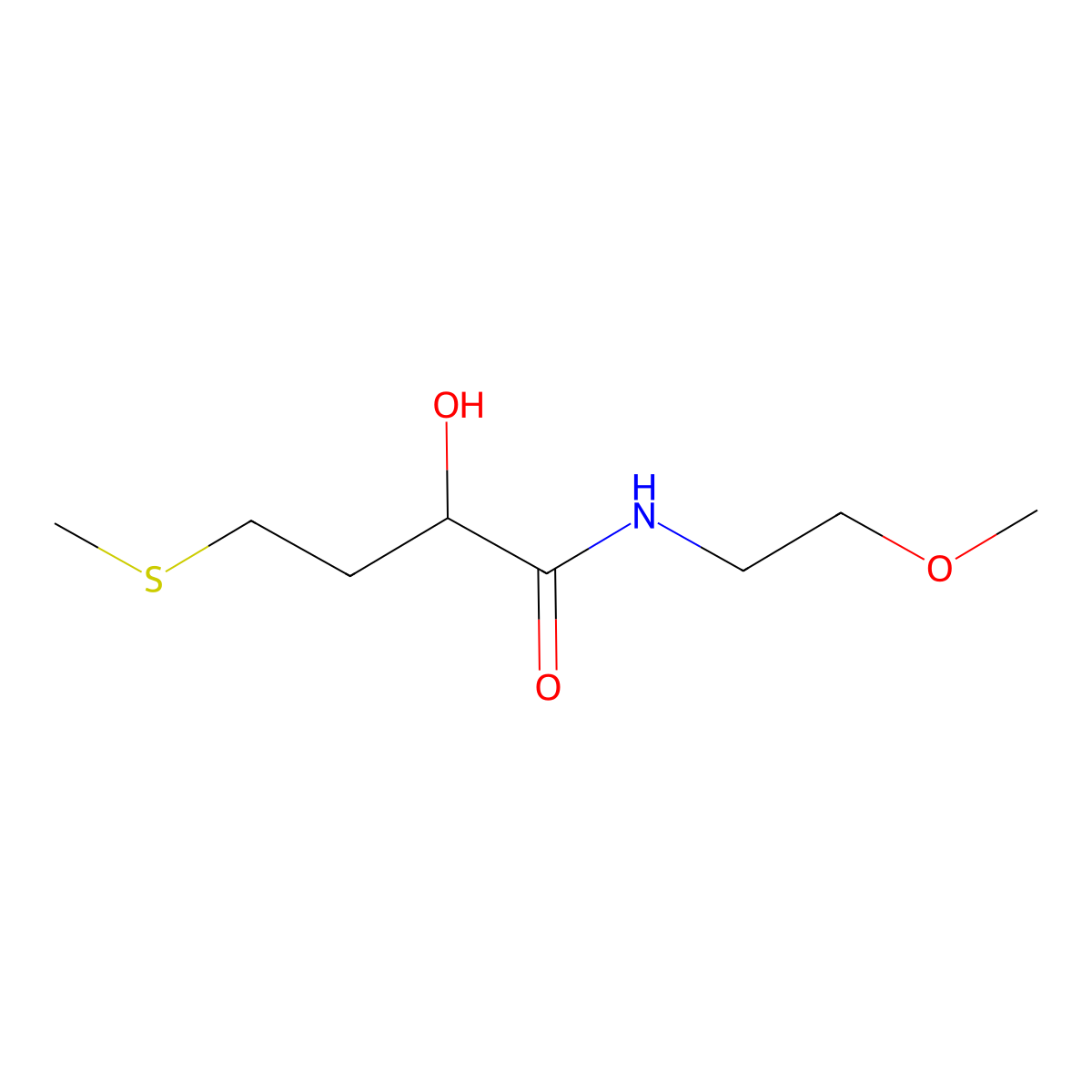 2-hydroxy-N-(2-methoxyethyl)-4-(methylsulfanyl)butanamide molecular structure, CAS 1863392-76-0