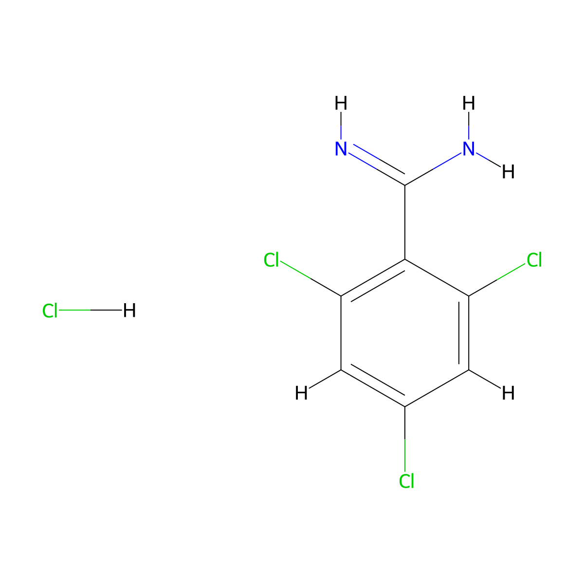 2,4,6-Trichlorobenzene-1-carboximidamide hydrochloride molecular structure, CAS 186342-86-9
