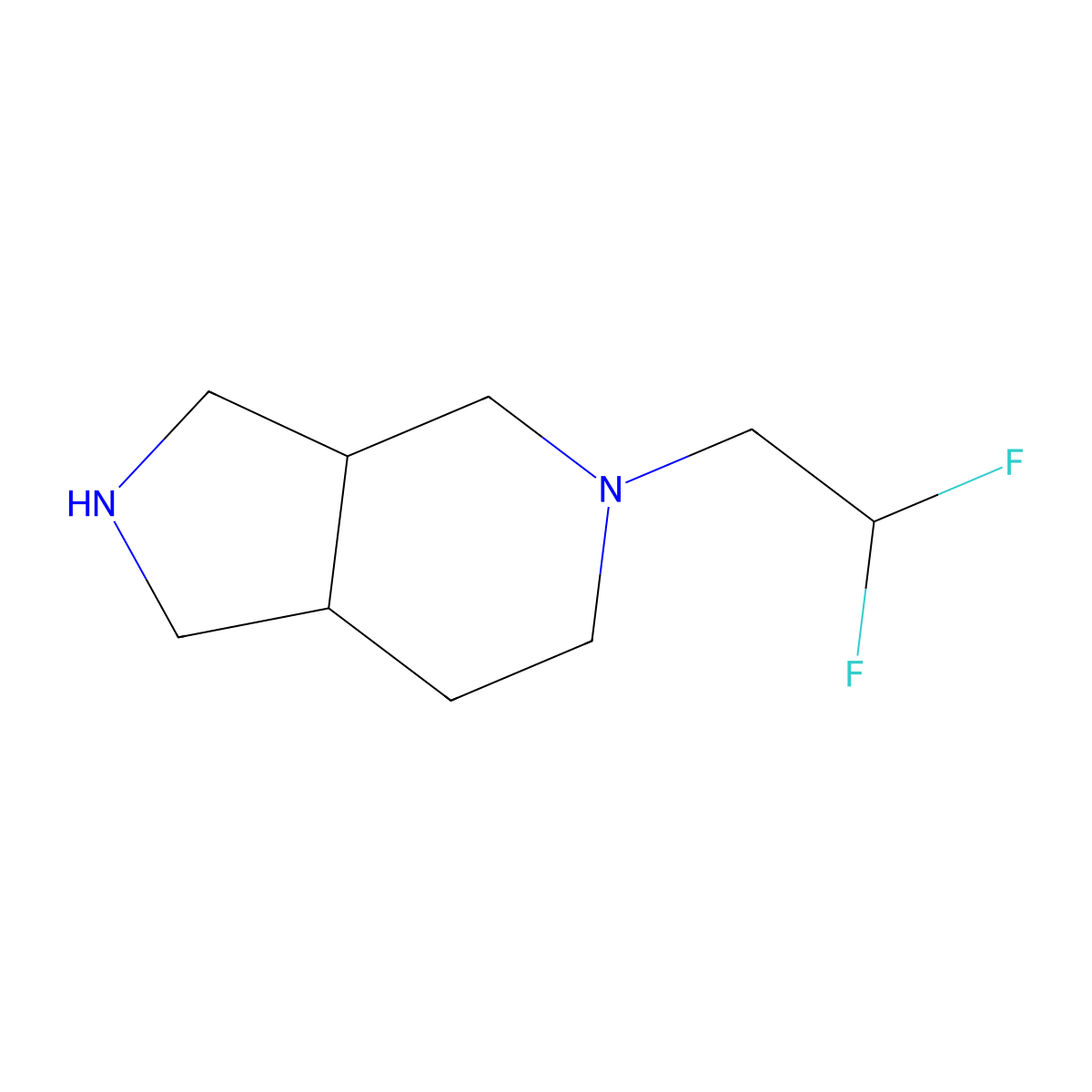 5-(2,2-difluoroethyl)-octahydro-1H-pyrrolo[3,4-c]pyridine molecular structure, CAS 1863430-51-6