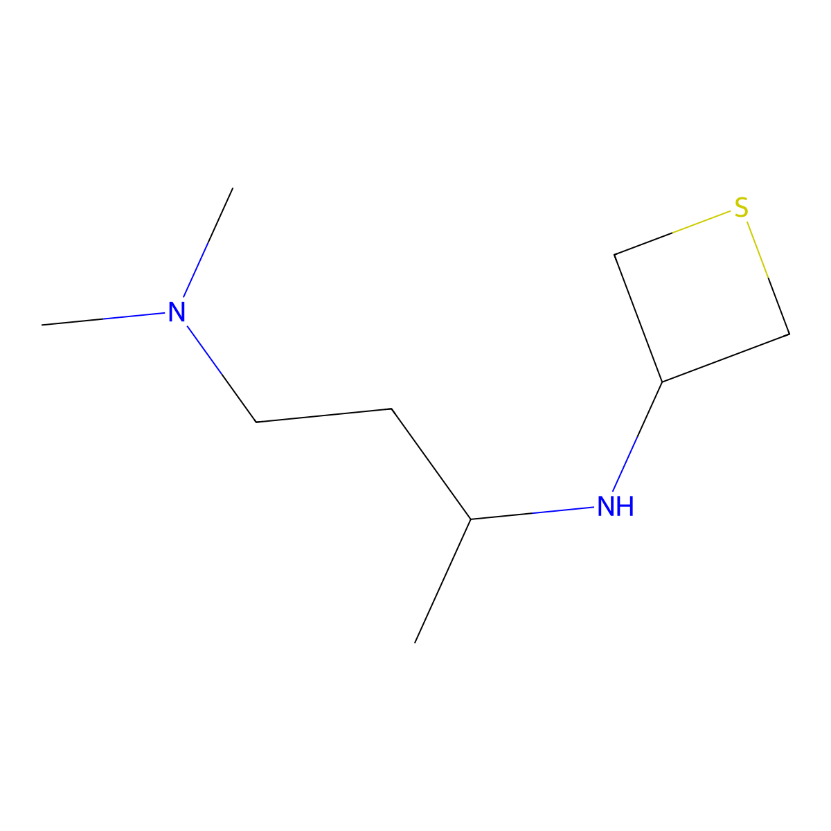 N1,N1-Dimethyl-N3-(thietan-3-yl)butane-1,3-diamine molecular structure, CAS 1863449-74-4