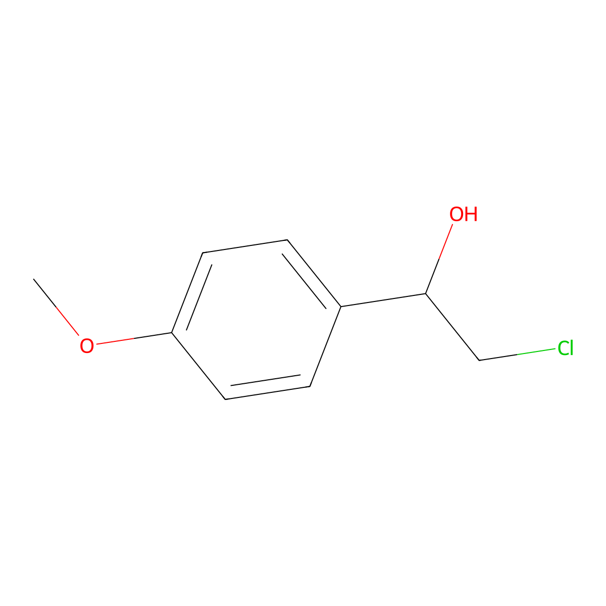 (1R)-2-Chloro-1-(4-methoxyphenyl)ethan-1-ol molecular structure, CAS 186345-05-1