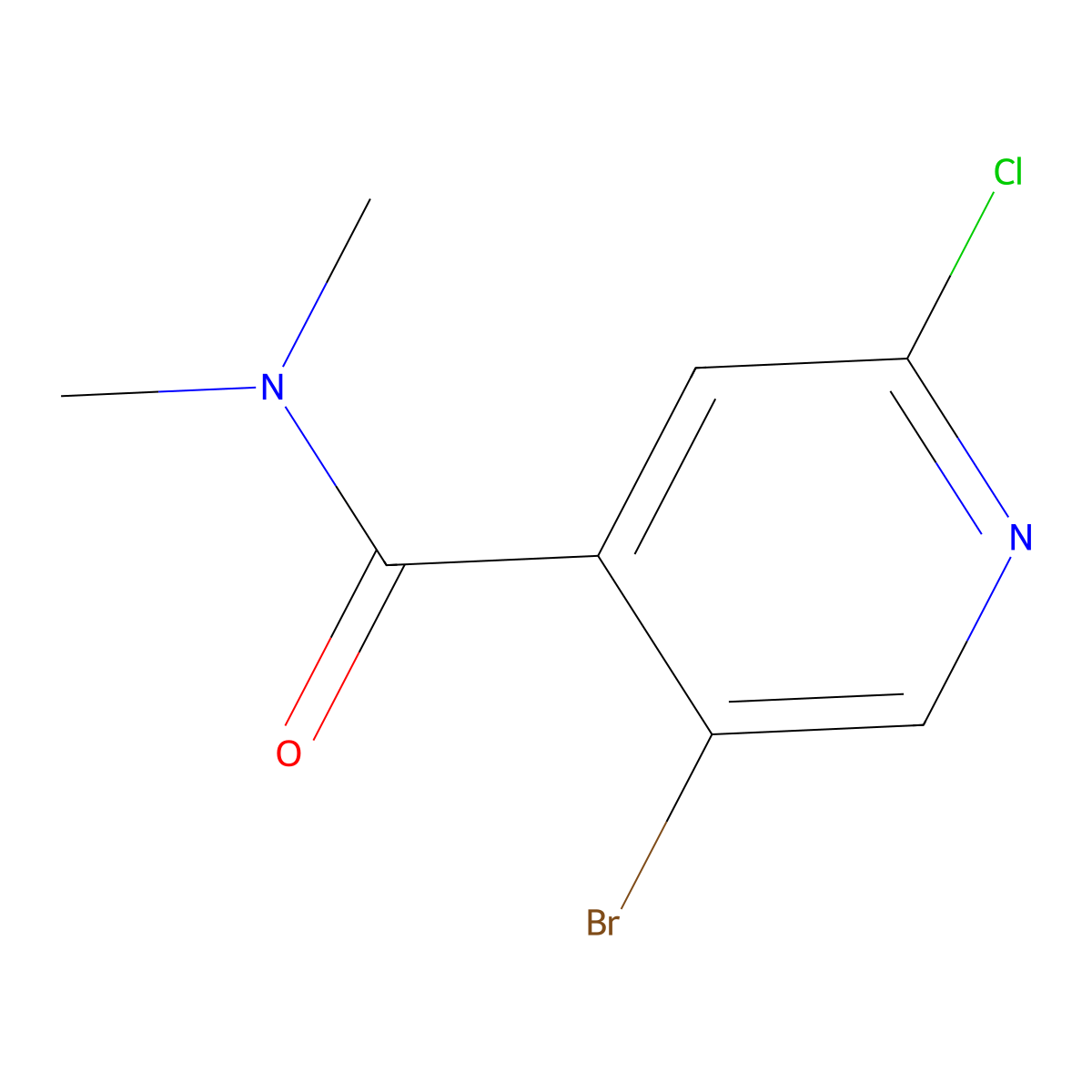 5-Bromo-2-chloro-N,N-dimethylisonicotinamide molecular structure, CAS 1863453-75-1