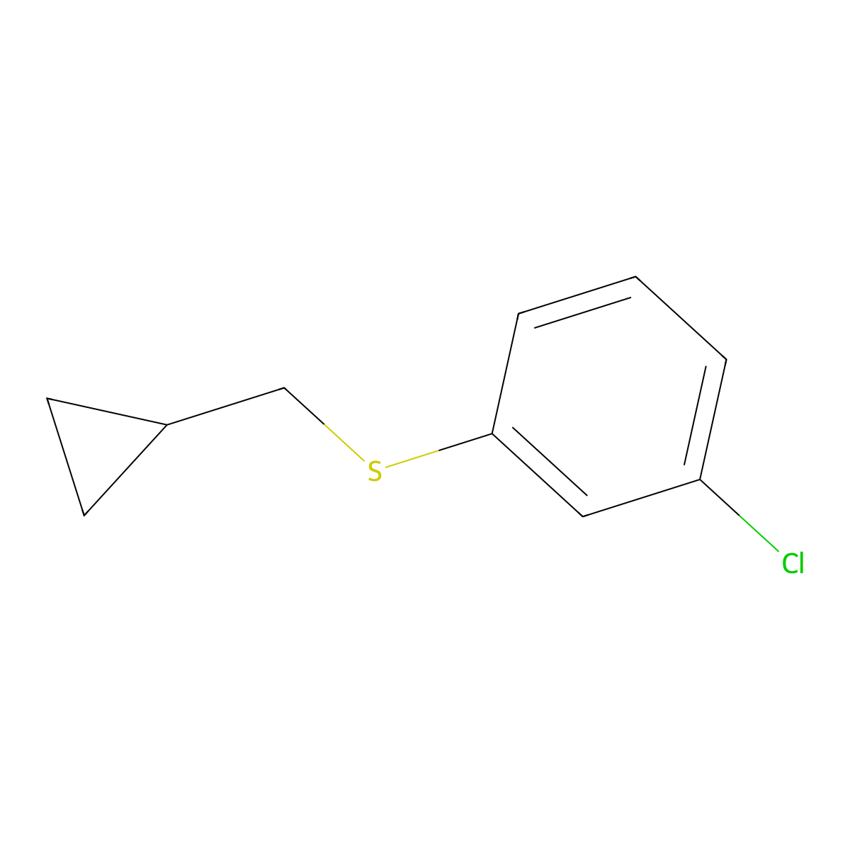 1-Chloro-3-[(cyclopropylmethyl)sulfanyl]benzene molecular structure, CAS 1863460-64-3