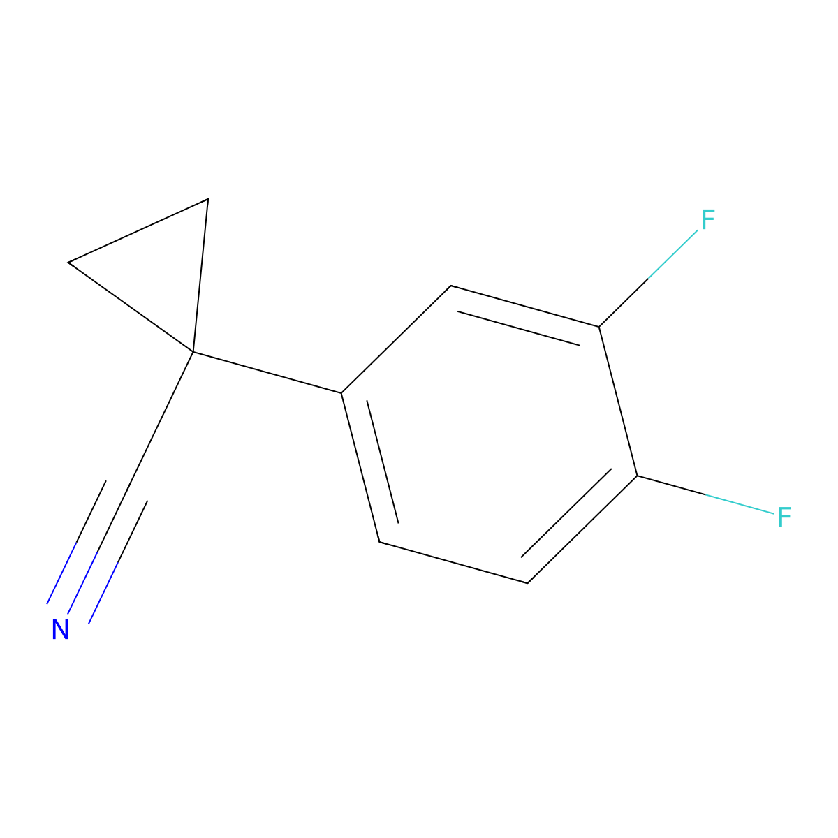 1-(3,4-Difluorophenyl)cyclopropanecarbonitrile molecular structure, CAS 186347-65-9