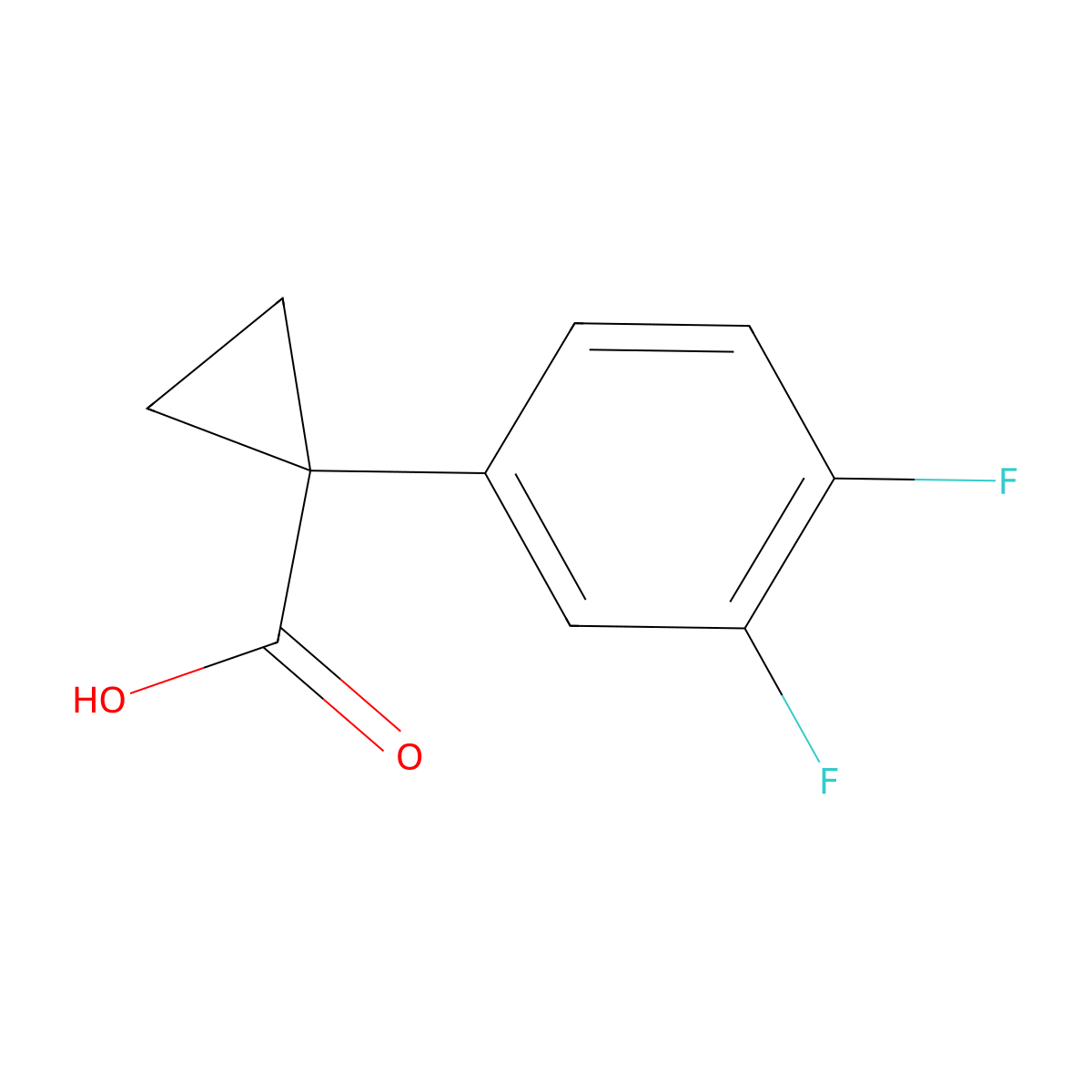 1-(3,4-Difluorophenyl)cyclopropanecarboxylic acid molecular structure, CAS 186347-67-1