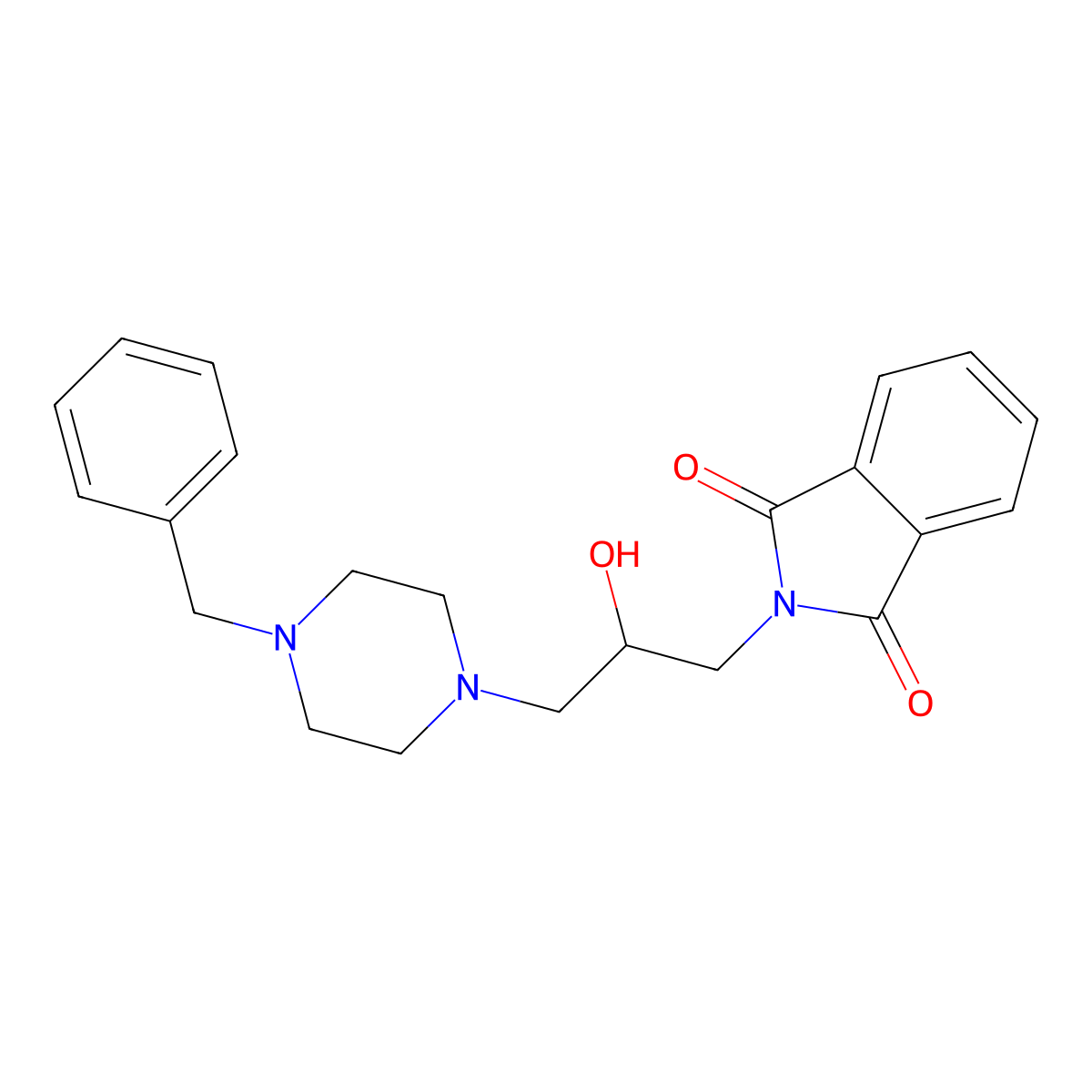2-(3-(4-Benzylpiperazin-1-yl)-2-hydroxypropyl)isoindoline-1,3-dione molecular structure, CAS 186348-45-8