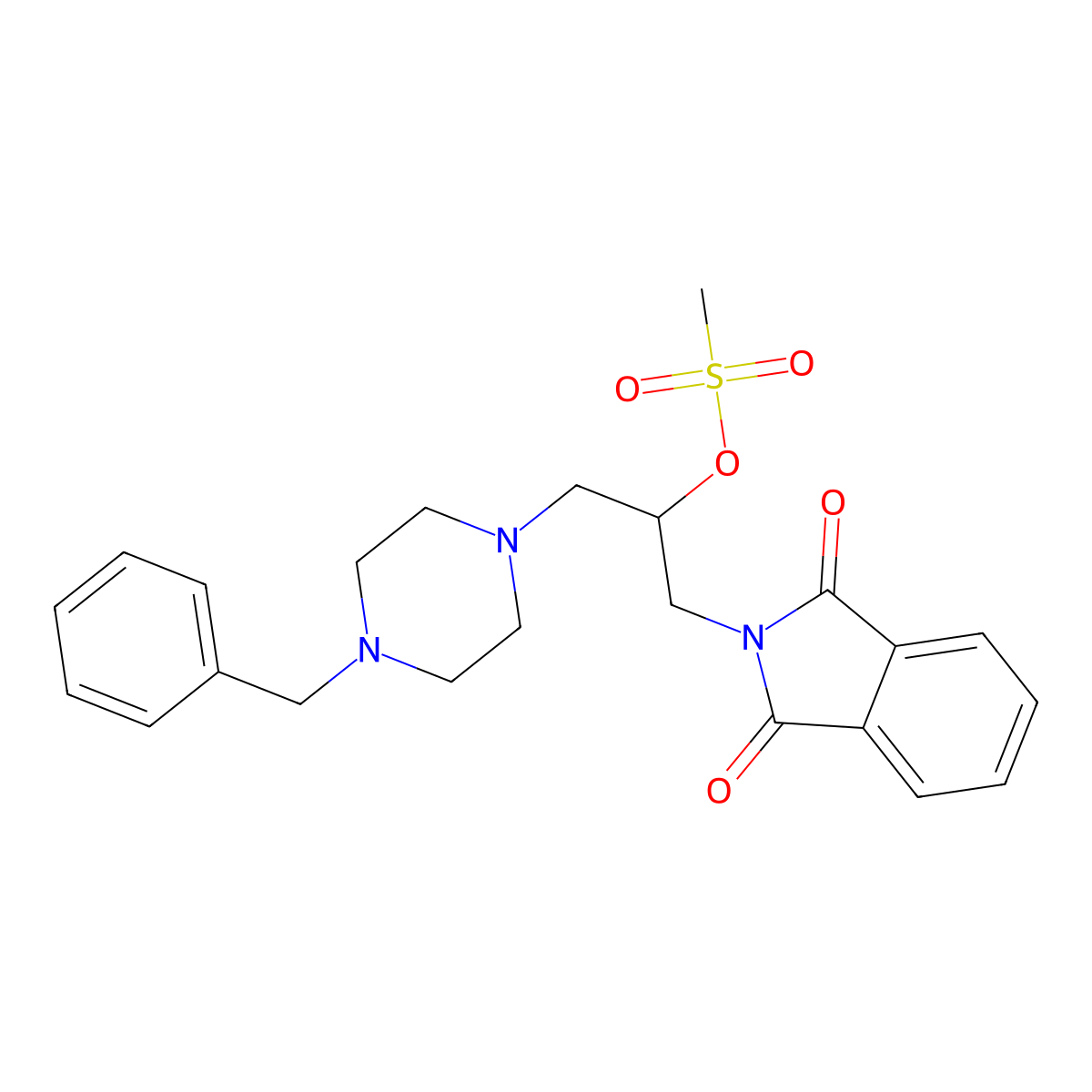 1-(4-Benzylpiperazin-1-yl)-3-(1,3-dioxoisoindolin-2-yl)propan-2-yl methanesulfonate molecular structure, CAS 186348-46-9