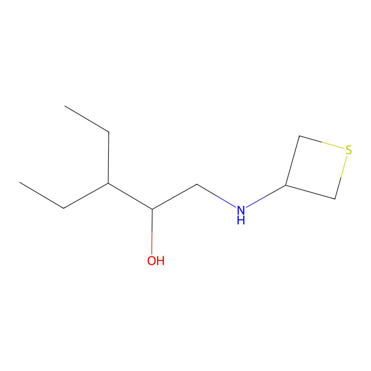 3-Ethyl-1-(thietan-3-ylamino)pentan-2-ol molecular structure, CAS 1863498-99-0