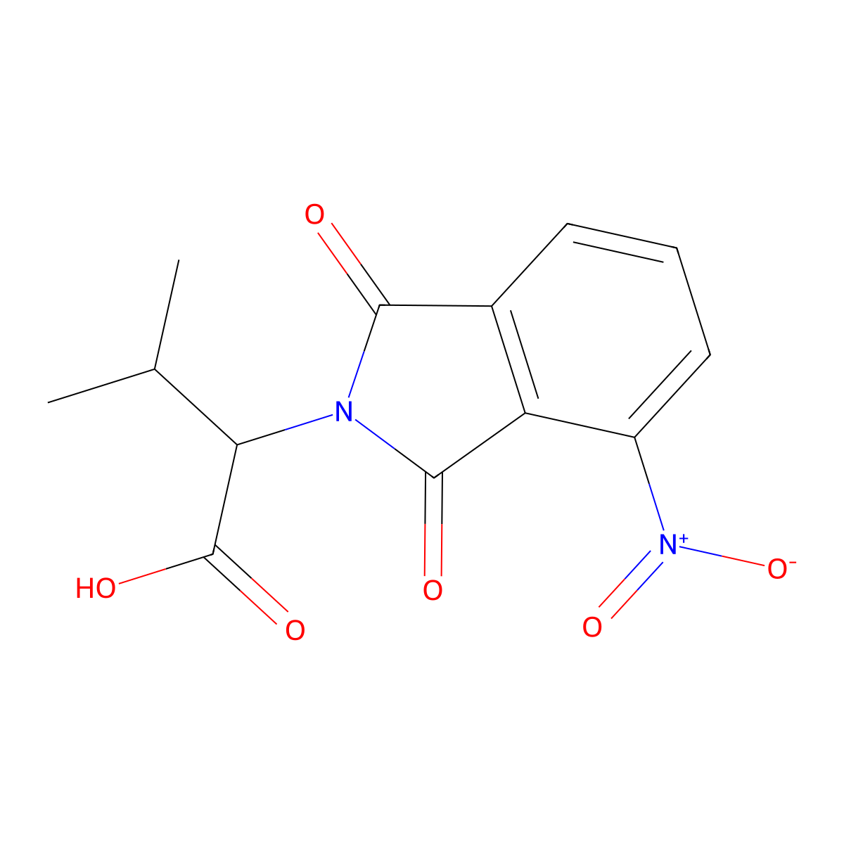 3-methyl-2-(4-nitro-1,3-dioxo-1,3-dihydro-2H-isoindol-2-yl)butanoic acid molecular structure, CAS 18635-89-7