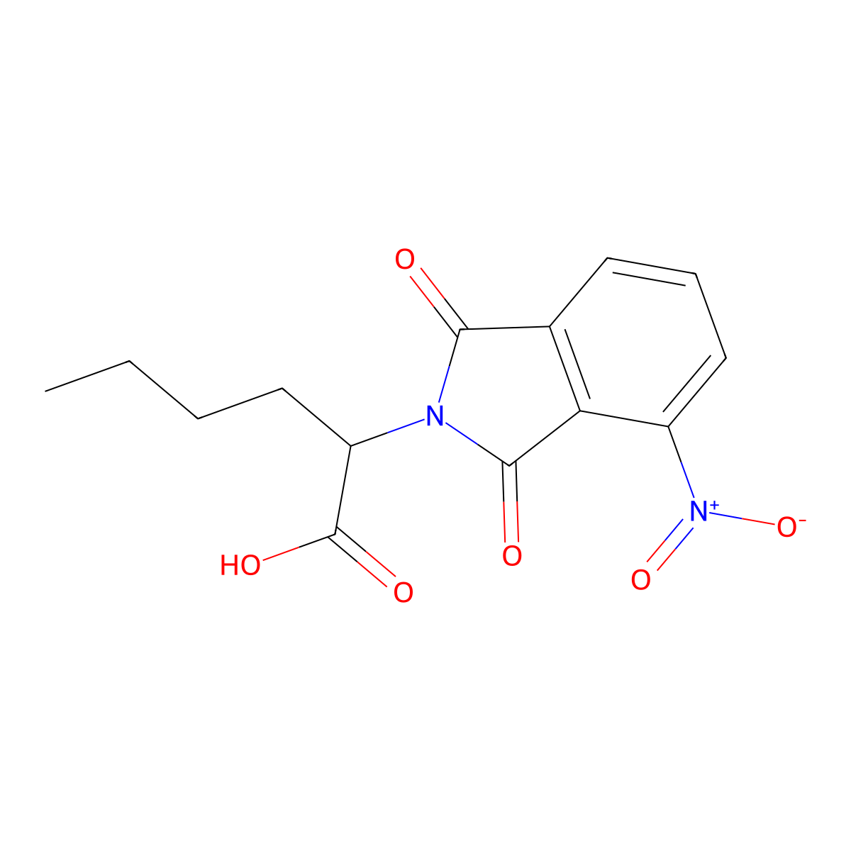 2-(4-nitro-1,3-dioxo-1,3-dihydro-2H-isoindol-2-yl)hexanoic acid molecular structure, CAS 18635-93-3