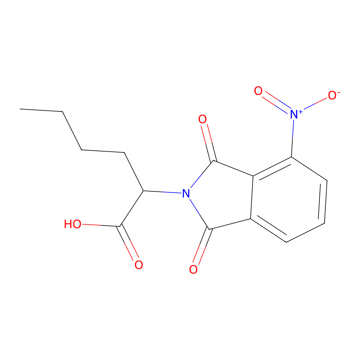 2-(4-nitro-1,3-dioxo-1,3-dihydro-2H-isoindol-2-yl)hexanoic acid molecular structure, CAS 18635-93-3
