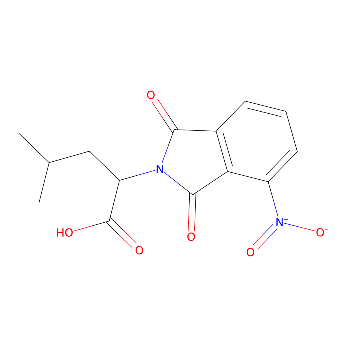 4-Methyl-2-(4-nitro-1,3-dioxo-1,3-dihydro-isoindol-2-yl)-pentanoic acid molecular structure, CAS 18635-95-5