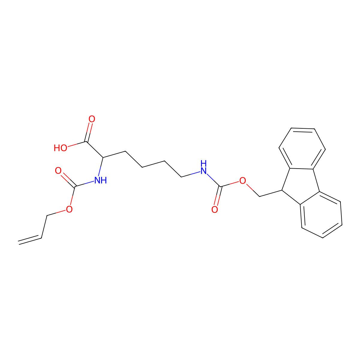 Alloc-Lys(Fmoc)-OH molecular structure, CAS 186350-56-1