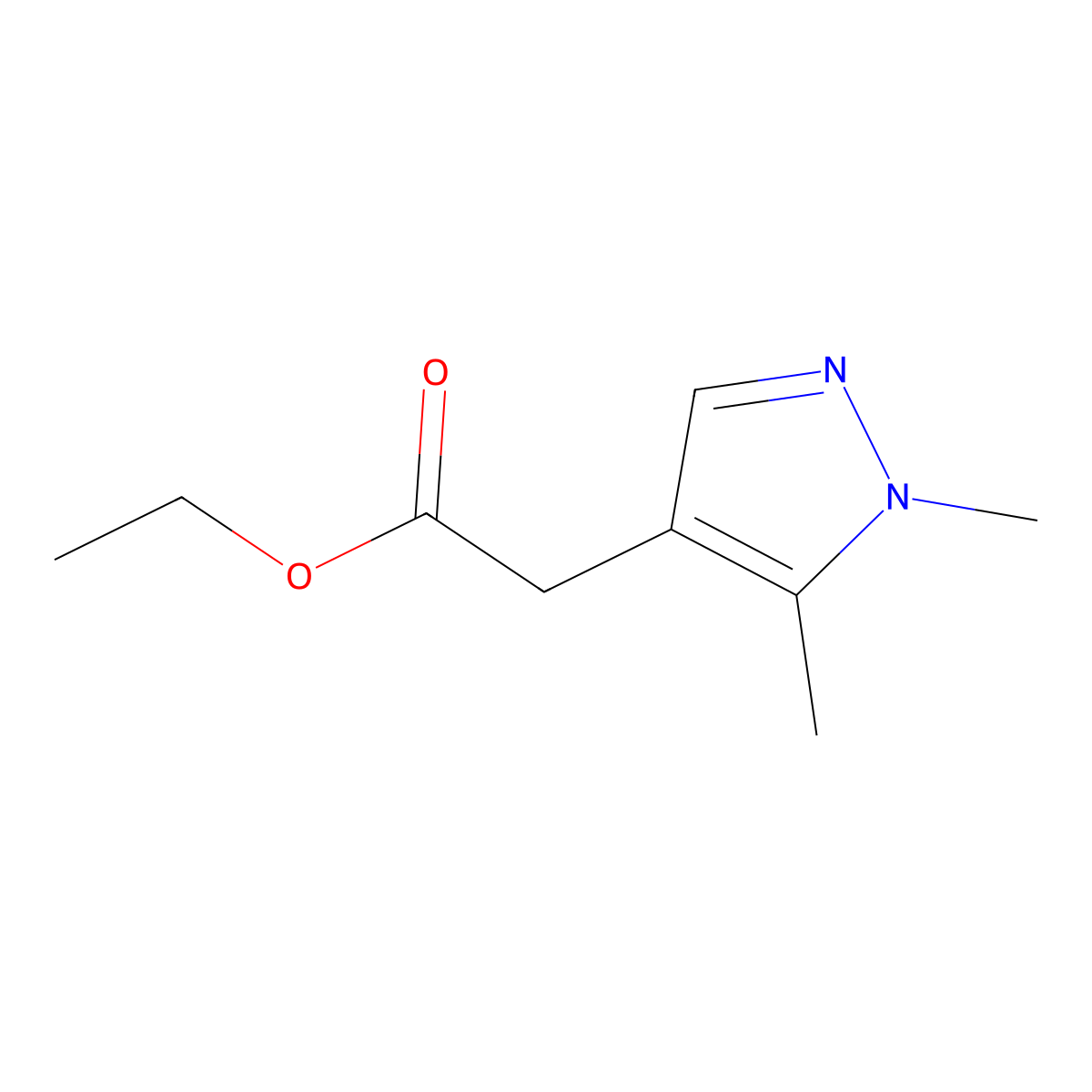 Ethyl 2-(1,5-dimethyl-1H-pyrazol-4-yl)acetate molecular structure, CAS 1863507-27-0