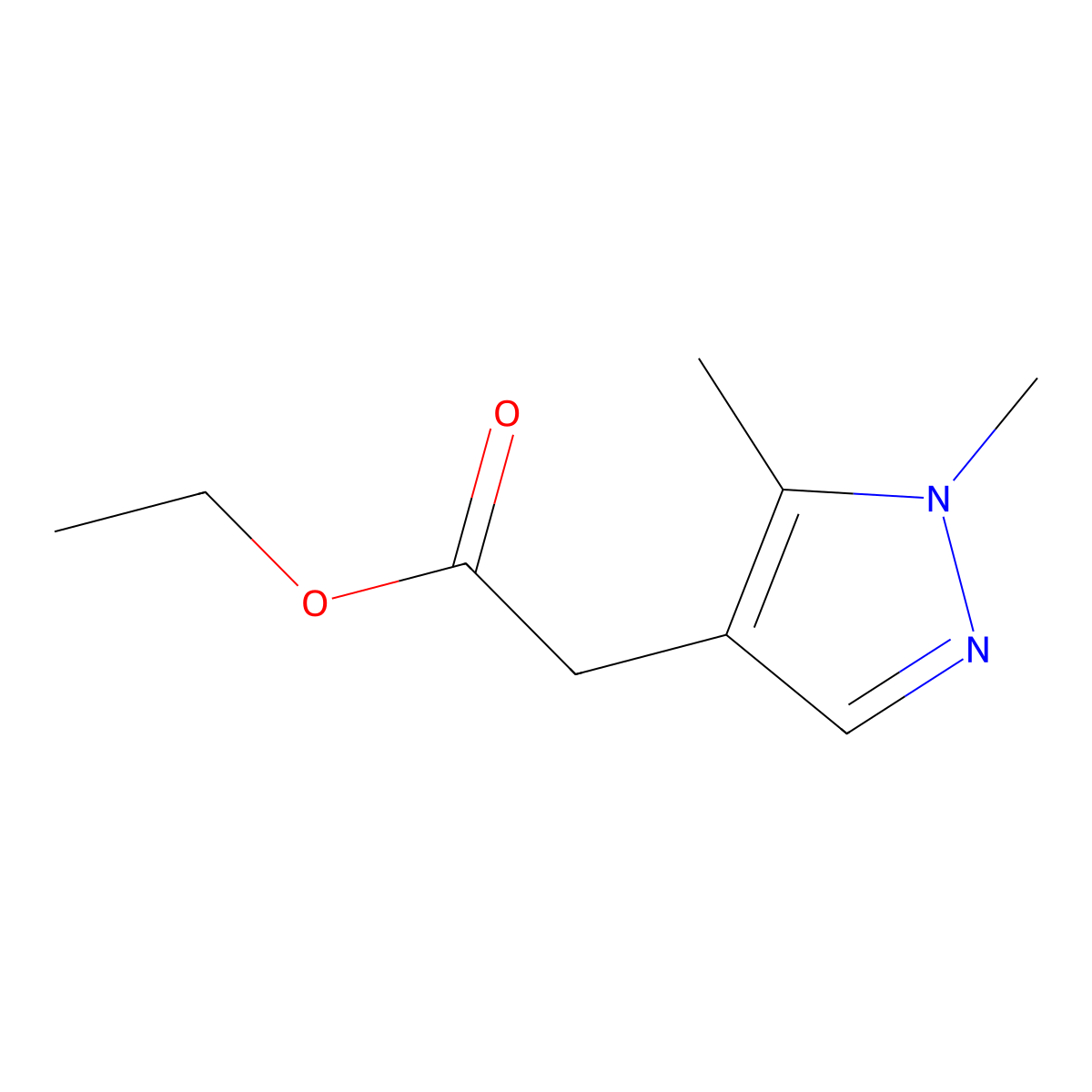 Ethyl 2-(1,5-dimethyl-1H-pyrazol-4-yl)acetate molecular structure, CAS 1863507-27-0
