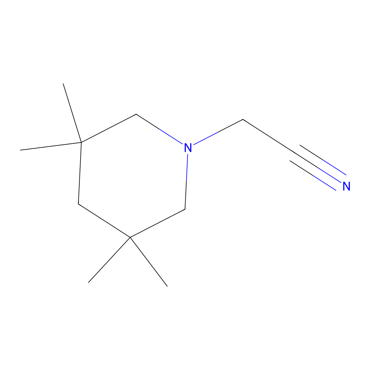 2-(3,3,5,5-Tetramethylpiperidin-1-yl)acetonitrile molecular structure, CAS 1863522-17-1