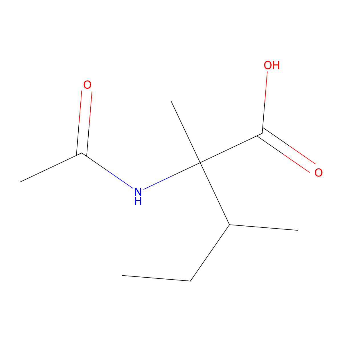 2-Acetamido-2,3-dimethylpentanoic acid molecular structure, CAS 1863525-15-8