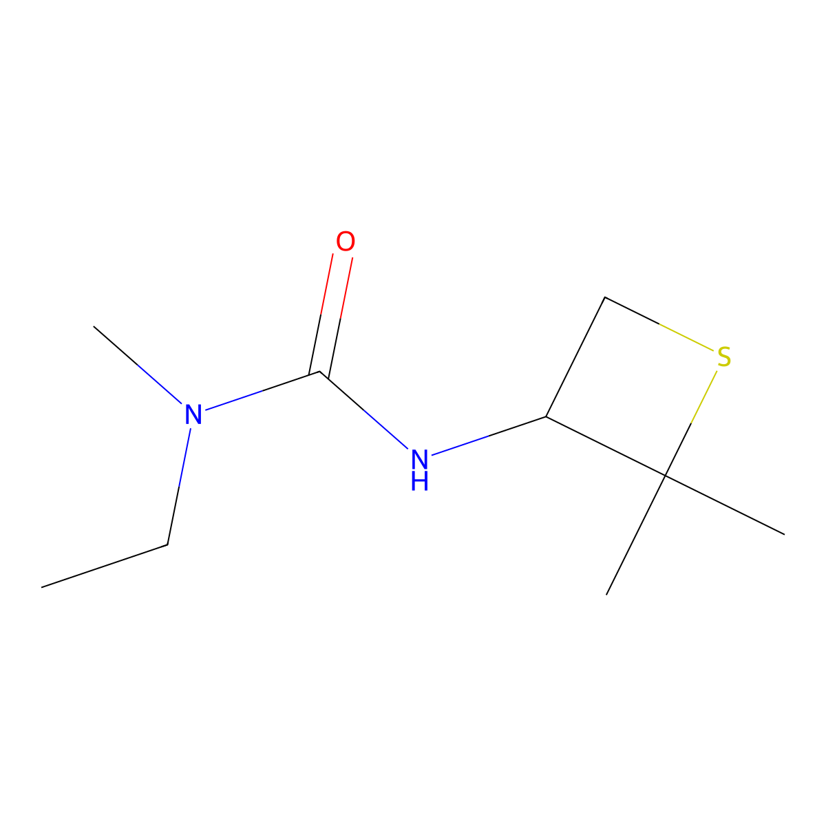 3-(2,2-Dimethylthietan-3-yl)-1-ethyl-1-methylurea molecular structure, CAS 1863532-43-7