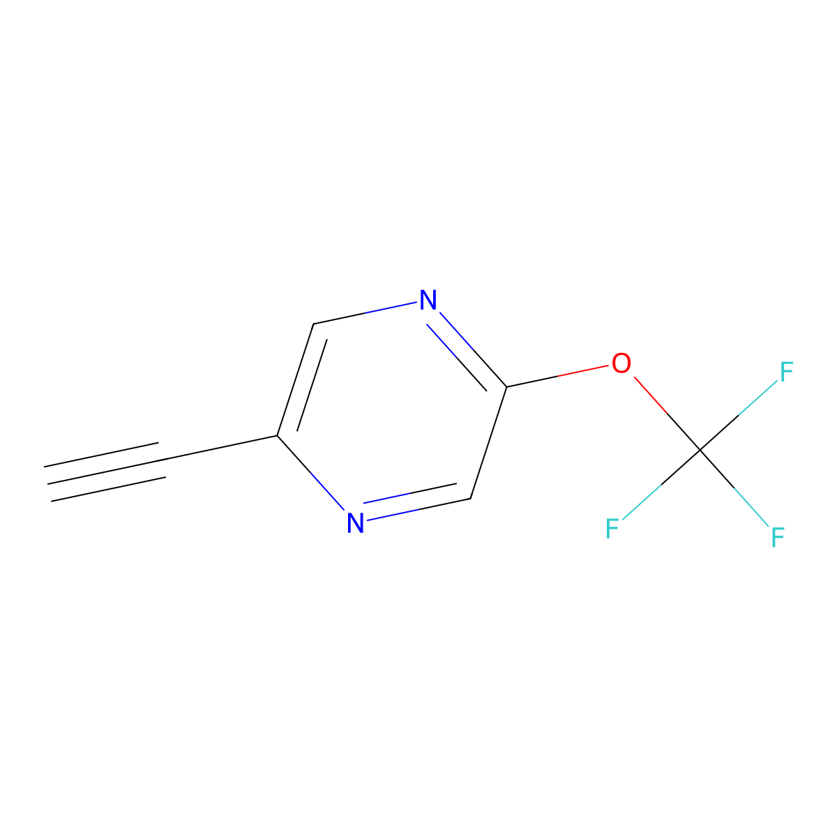 2-Ethynyl-5-(trifluoromethoxy)pyrazine molecular structure, CAS 1863534-37-5