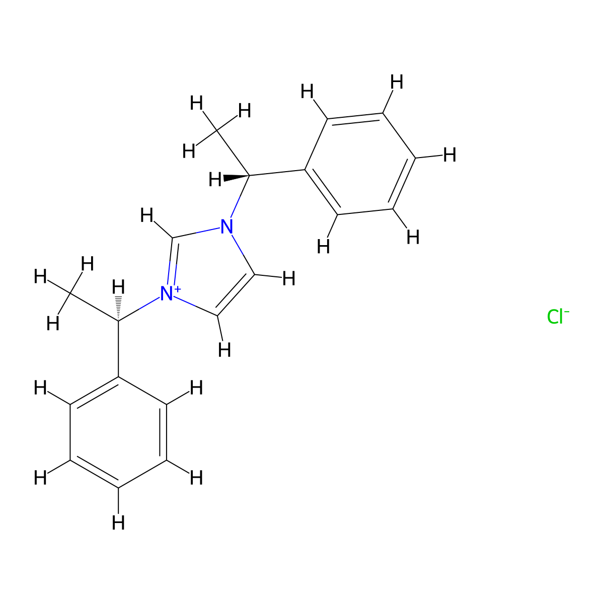1,3-Bis((R)-1-phenylethyl)-1H-imidazol-3-ium chloride molecular structure, CAS 186354-46-1