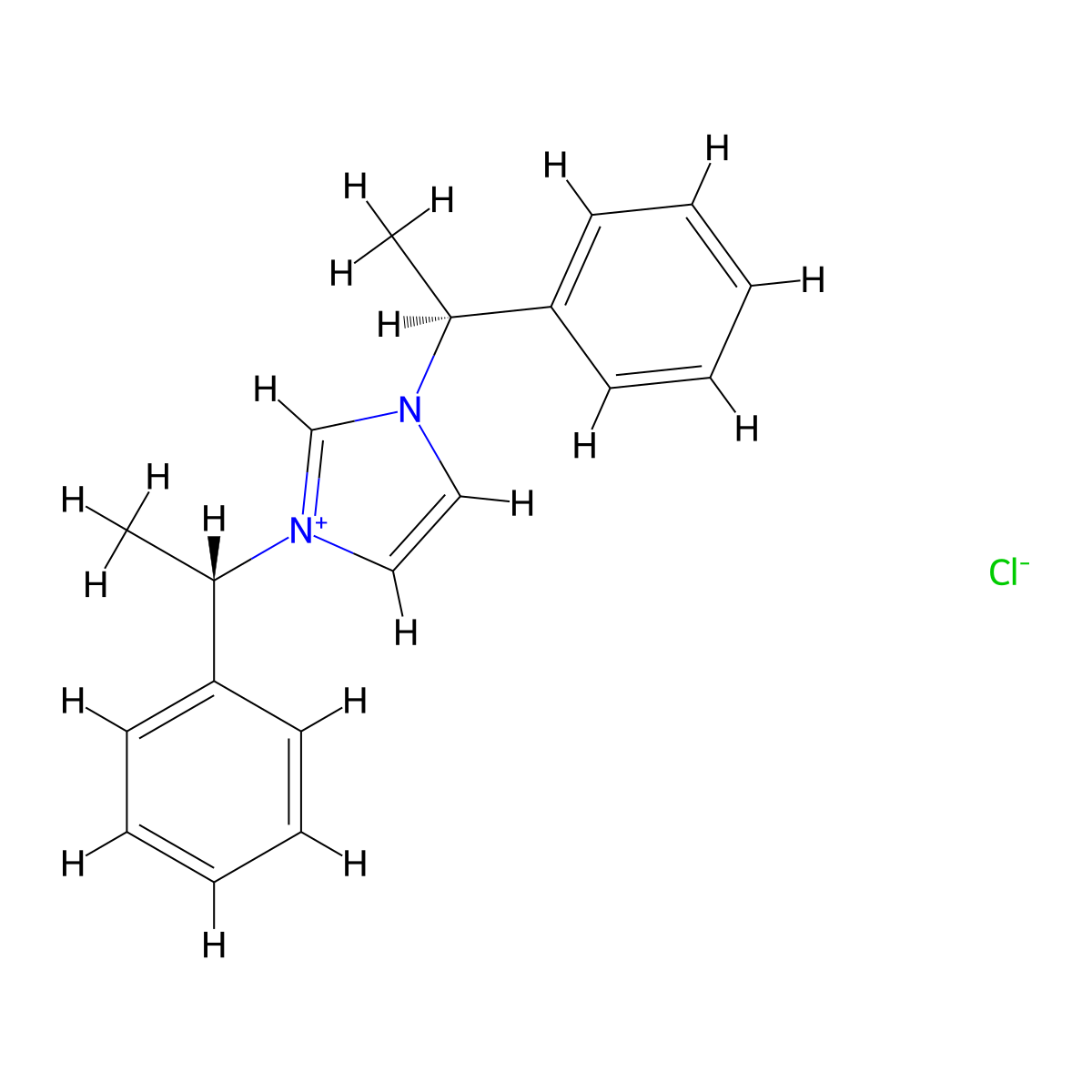 1,3-Bis((S)-1-phenylethyl)-1H-imidazol-3-ium chloride molecular structure, CAS 186354-60-9