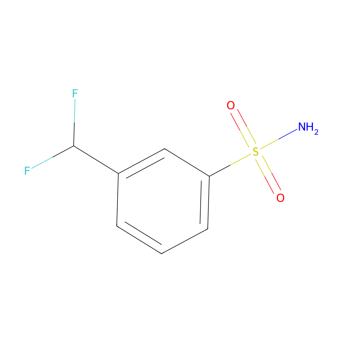 3-(Difluoromethyl)benzene-1-sulfonamide molecular structure, CAS 1863561-11-8