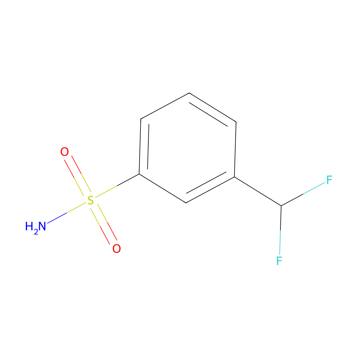 3-(Difluoromethyl)benzene-1-sulfonamide molecular structure, CAS 1863561-11-8