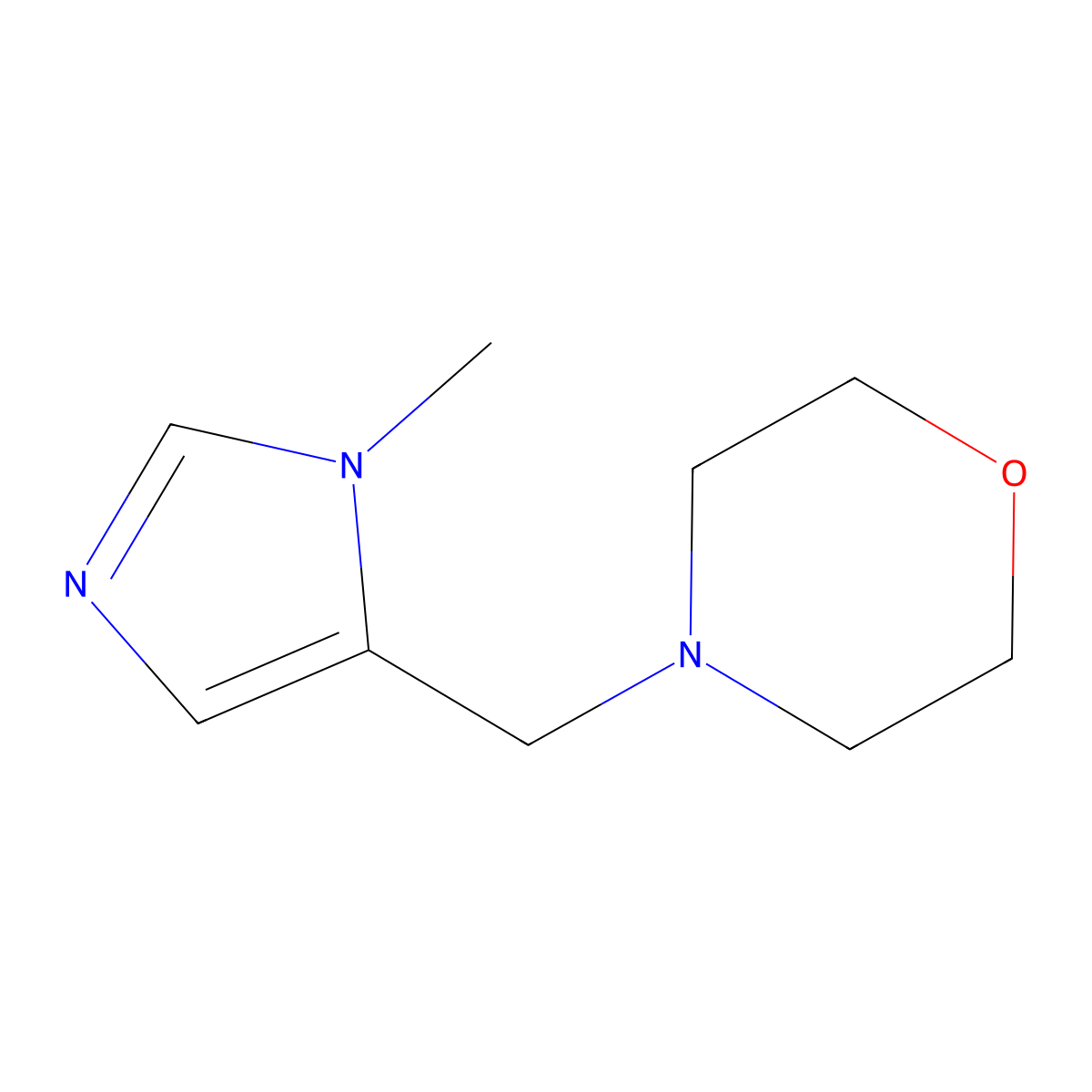 4-[(1-methyl-1H-imidazol-5-yl)methyl]morpholine molecular structure, CAS 1863578-71-5