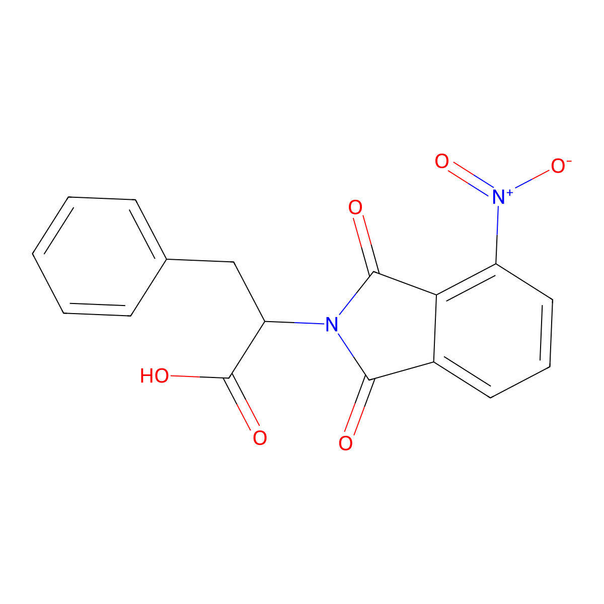 2-(4-nitro-1,3-dioxo-1,3-dihydro-2H-isoindol-2-yl)-3-phenylpropanoic acid molecular structure, CAS 18636-02-7