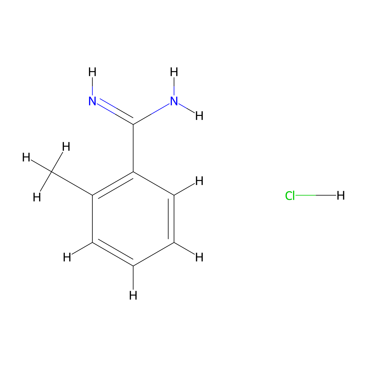 2-Methylbenzene-1-carboximidamide hydrochloride molecular structure, CAS 18636-98-1