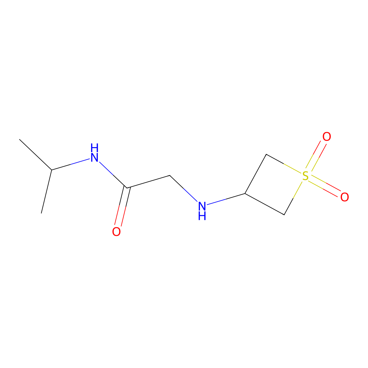 2-((1,1-Dioxidothietan-3-yl)amino)-N-isopropylacetamide molecular structure, CAS 1863630-10-7