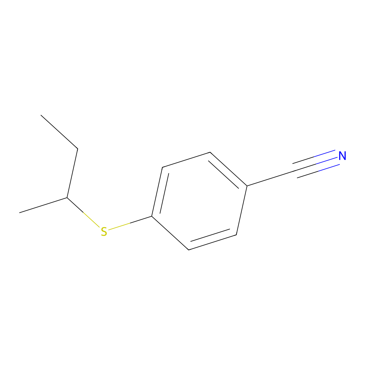 4-(Butan-2-ylsulfanyl)benzonitrile molecular structure, CAS 186368-00-3