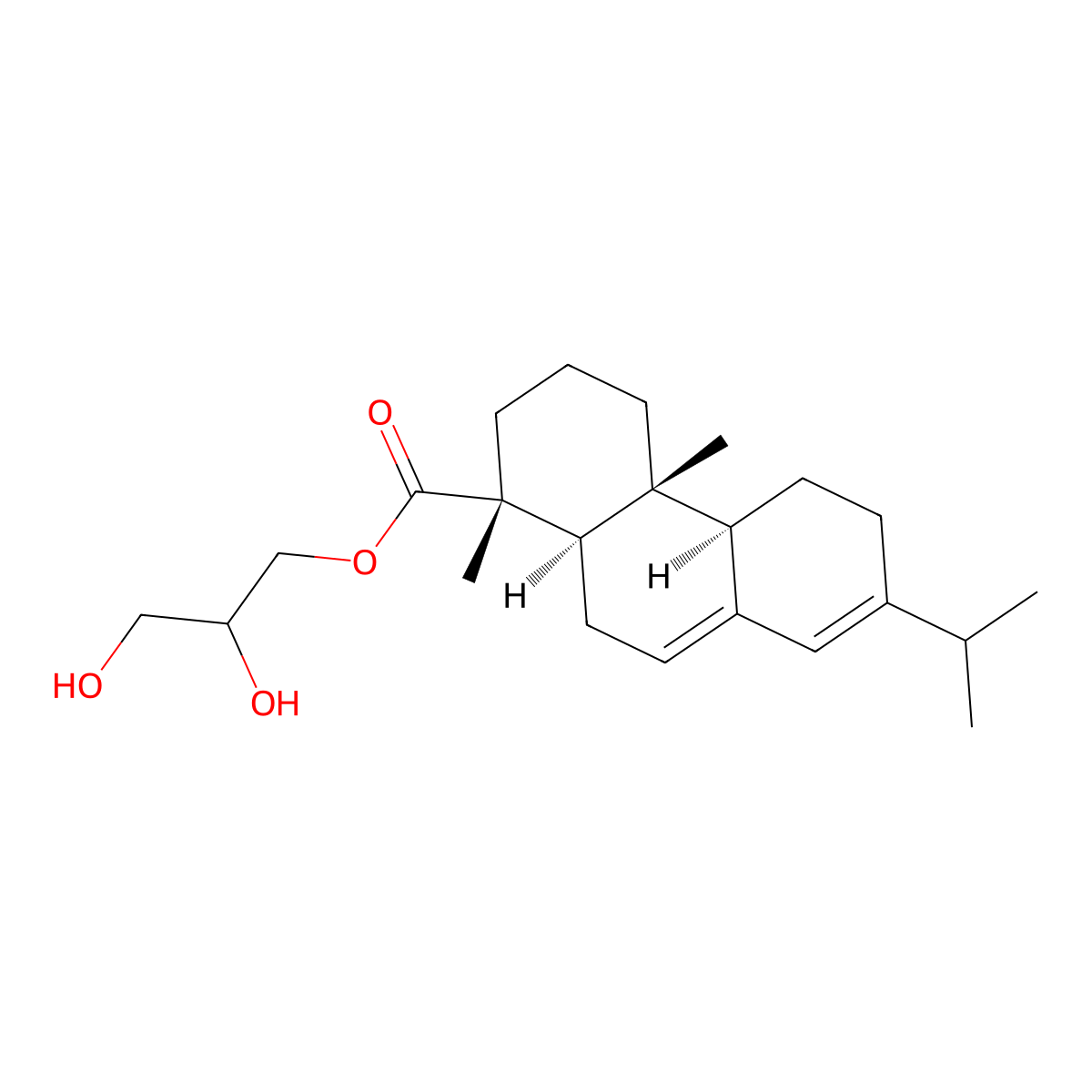 Glyceryl 1-abietate molecular structure, CAS 186374-50-5