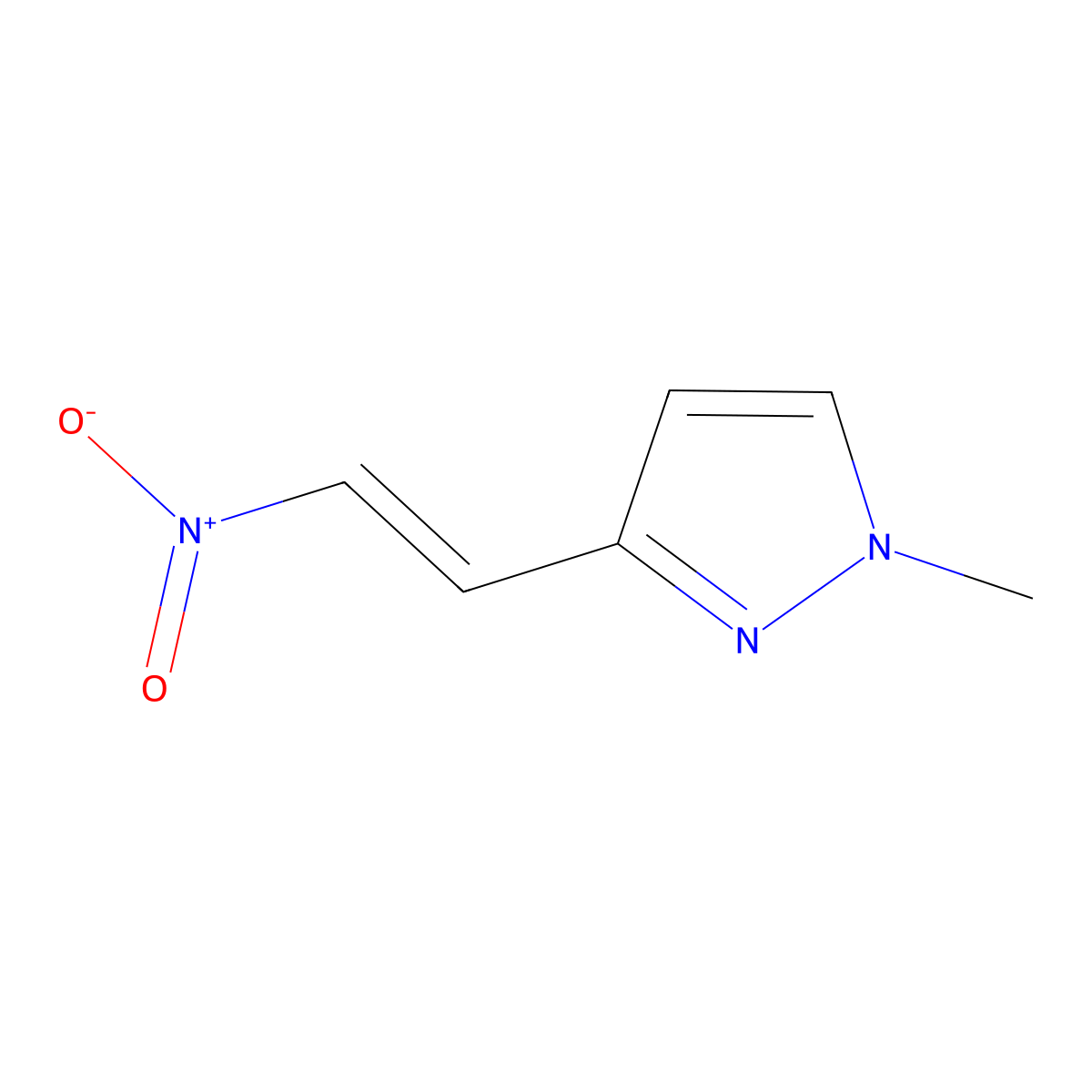 1-methyl-3-(2-nitroethenyl)-1H-pyrazole molecular structure, CAS 186376-15-8