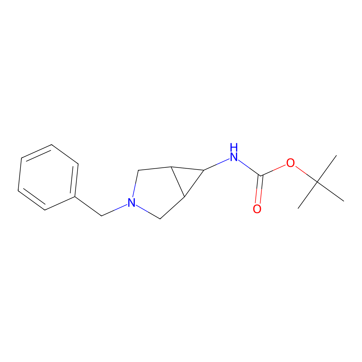 tert-Butyl (3-benzyl-3-azabicyclo[3.1.0]hexan-6-yl)carbamate molecular structure, CAS 186376-18-1