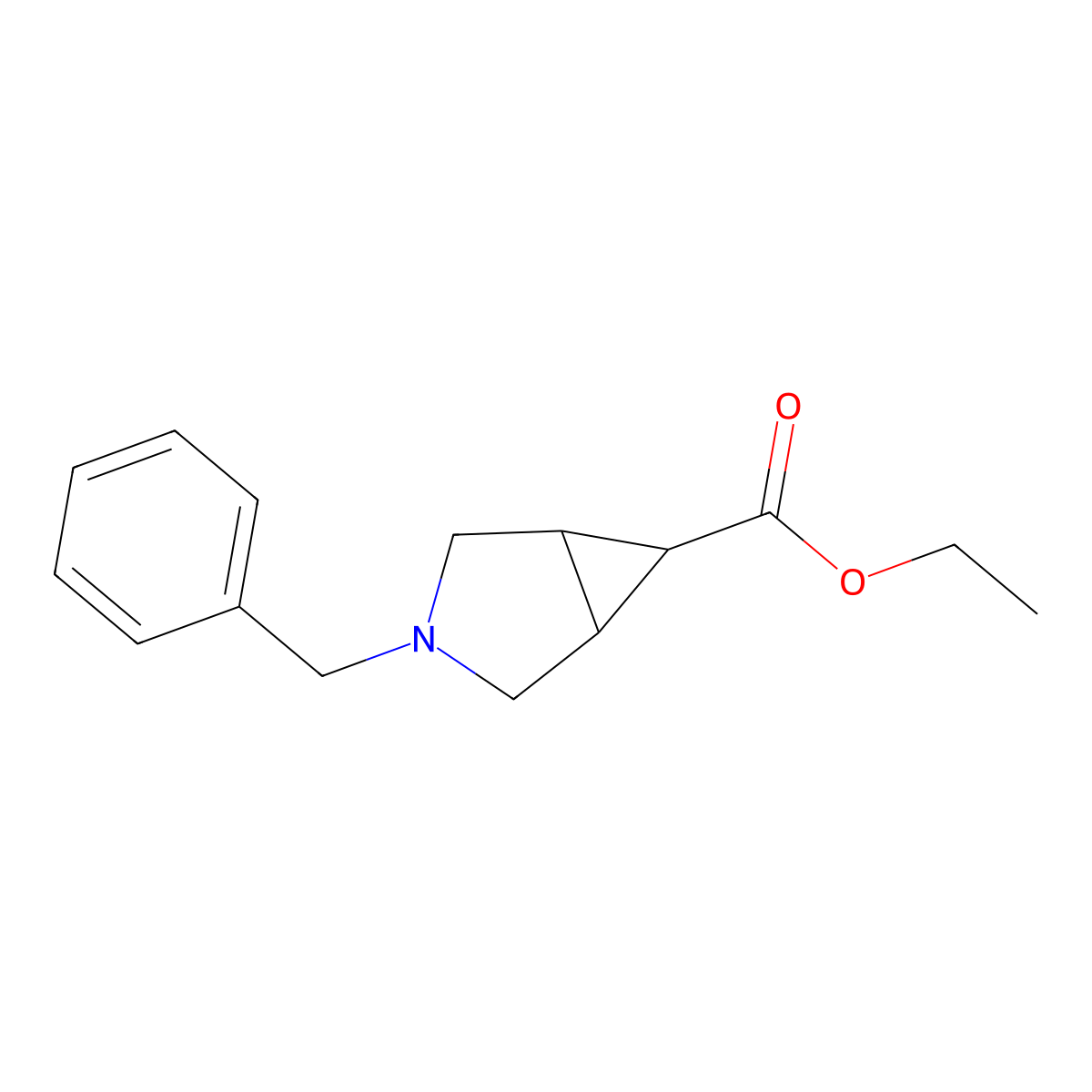 Ethyl 3-benzyl-3-azabicyclo[3.1.0]hexane-6-carboxylate molecular structure, CAS 186376-30-7