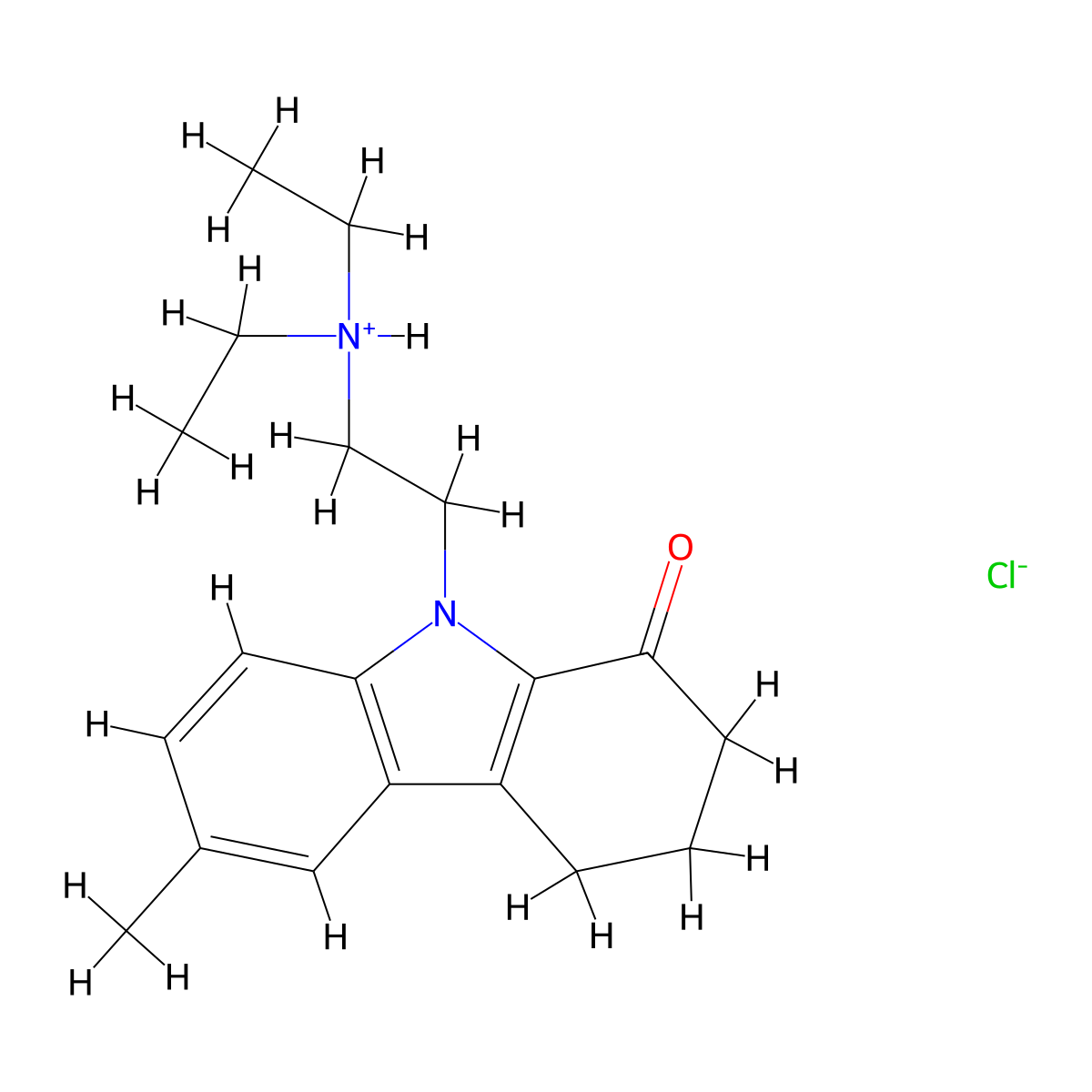 Carbazol-1(2H)-one, 3,4-dihydro-9-(2-(diethylamino)ethyl)-6-methyl-, monohydrochloride molecular structure, CAS 18638-85-2