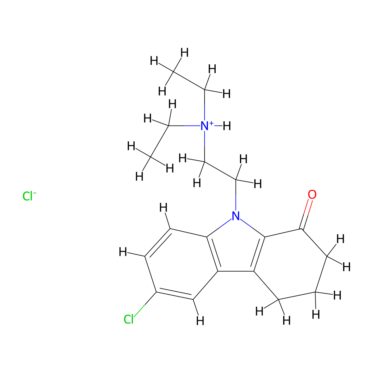 Carbazol-1(2H)-one, 3,4-dihydro-6-chloro-9-(2-(diethylamino)ethyl)-, monohydrochloride molecular structure, CAS 18638-87-4