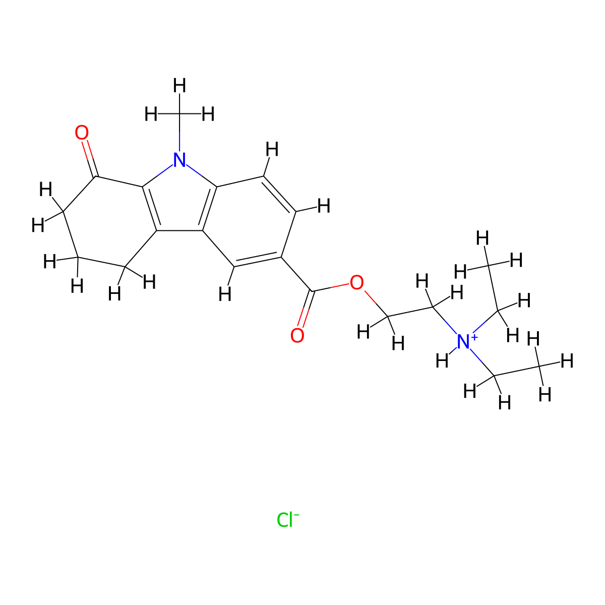 Carbazole-3-carboxylic acid, 5,6,7,8-tetrahydro-9-methyl-8-oxo-, 2-(diethylamino)ethyl ester,monohydrochloride molecular structure, CAS 18638-93-2