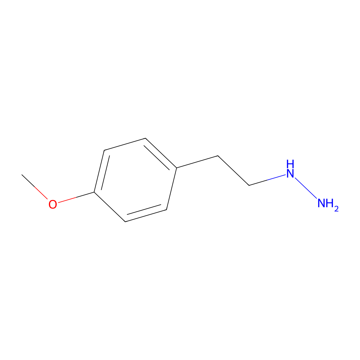 Hydrazine, (p-methoxyphenethyl)- molecular structure, CAS 18638-97-6
