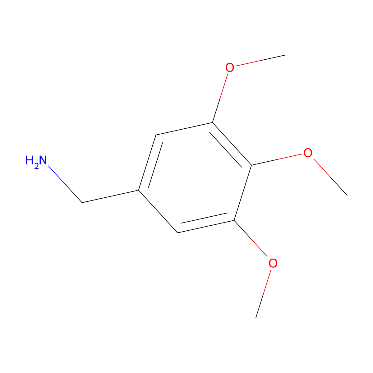 3,4,5-Trimethoxybenzylamine molecular structure, CAS 18638-99-8